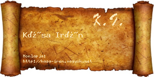 Kása Irén névjegykártya