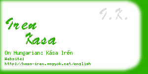 iren kasa business card
